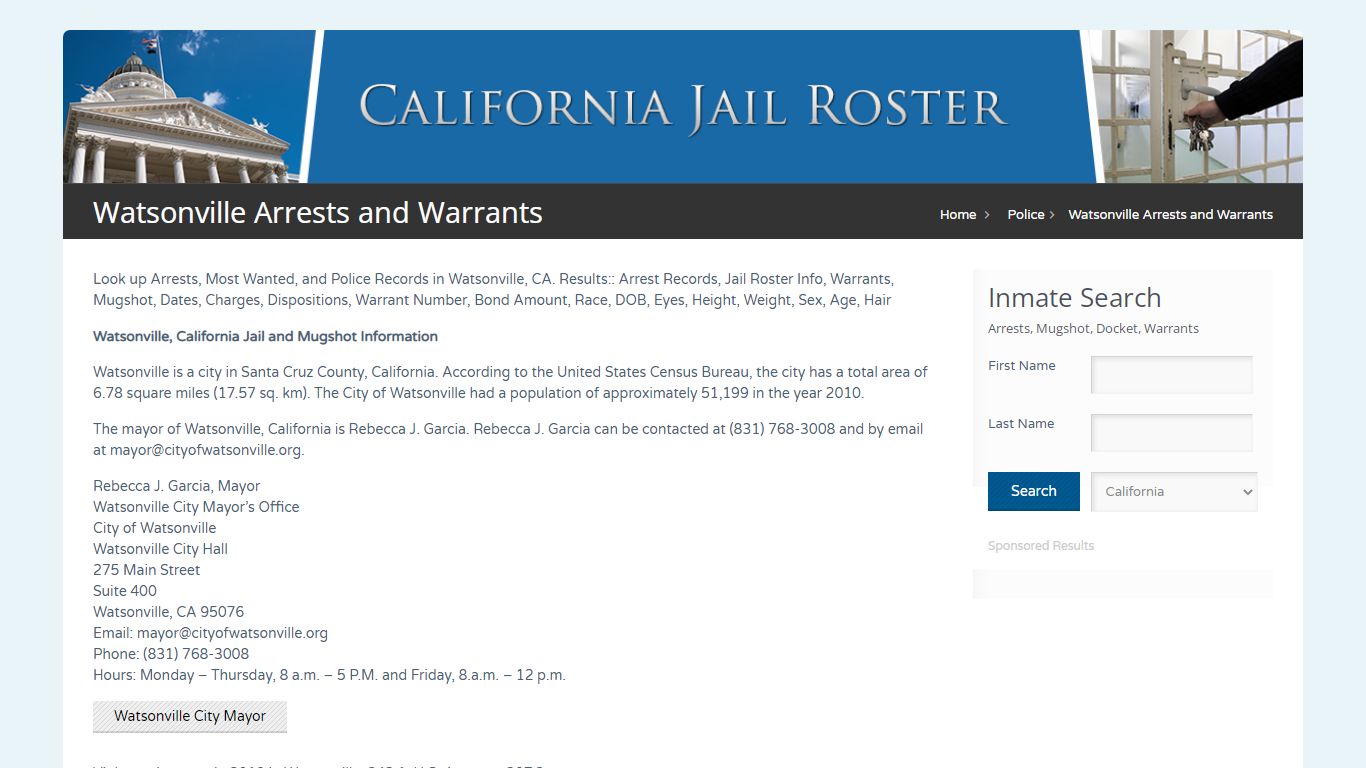 Watsonville Arrests and Warrants | Jail Roster Search
