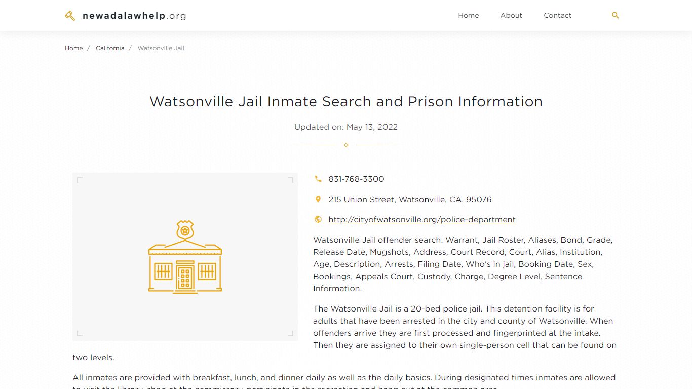 Watsonville Jail Inmate Search, Visitation, Phone no ...
